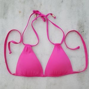 Voda swim, bright pink double string bikini top SM